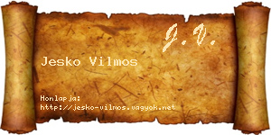 Jesko Vilmos névjegykártya
